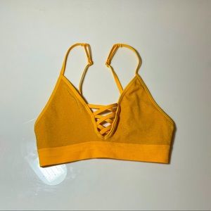 VS PINK - Golden Sparkly Bralette with Adjustable Straps